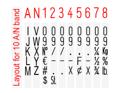 image of Shiny No. 2-14 traditional number stamp band layout